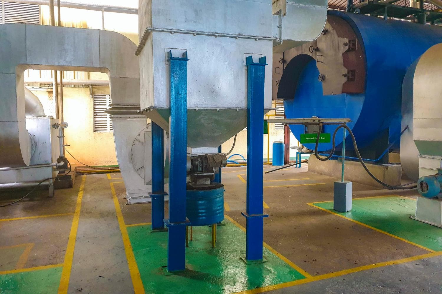 Industrial boiler heating process